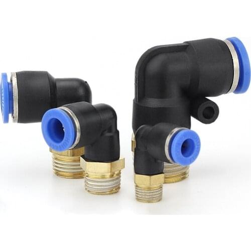 2PCS/Lot PL Pneumatic Male Elbow Connector Fitting Plug Socket Tube Air Push In ONLY OD 14 16MM