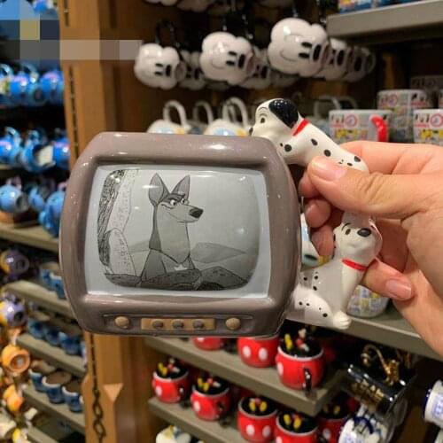 2021.4 New Style Shanghai Disney Cartoon 101 Loyal Dog Dalmatian TV Ceramic Mug Drinking Cup Decoration Gift AG2486