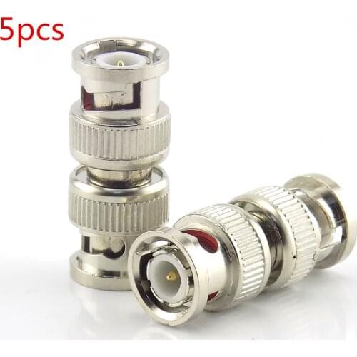 5pcs Bnc Male To Bnc Male Connector BNC Connector Coax Coupler Adapter RF Convertor CCTV Accessories Video camera Security W17