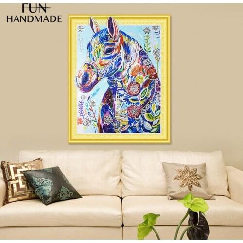 Special Shaped Drill 5D DIY Round Diamond Painting Cartoon Lion Embroidery Cross Stitch Rhinestone Painting Wall Decor Gift