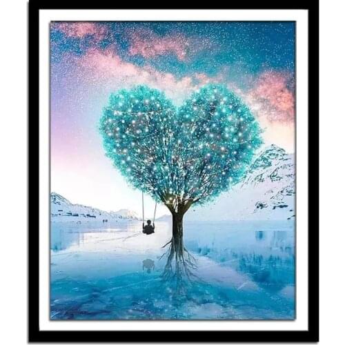 Diamond Painting Full Of Diamond Love Tree Landscape Living Room Bedroom Stickers Diamond Cross Stitch Restaurant Decoration