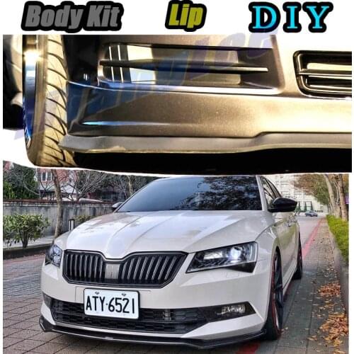 Car Bumper Lip Front Spoiler Skirt Deflector For Skoda Superb B5 3U B6 3T B8 3V 2001~2020 Car Modified Body Kit VIP Hella Flush
