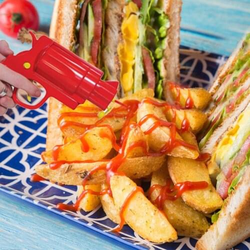 Pistol Sauce Bottle Ketchup Mustard Dispenser Condiment Kitchen Tools Kitchen Spice Jar