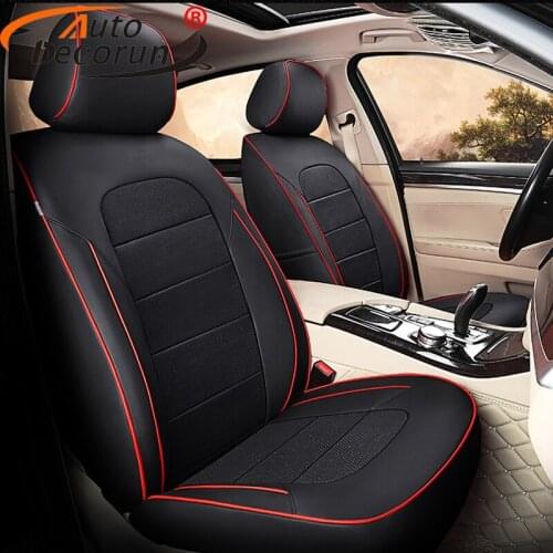 AutoDecorun 21PCS/Sets Genuine Leather Seat Covers for Nissan Patrol y62 y61 Accessories Seat Cover Car Protectors Pad 2004-2018