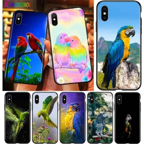 Parrot Bird Flying Silicone Cover For Apple IPhone 12 Mini 11 Pro XS MAX XR X 8 7 6S 6 Plus 5S SE Phone Case