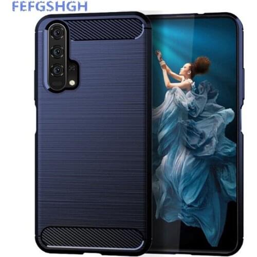 Carbon Fiber Cover For Huawei Honor 20 Pro YAL-L41 Case Rubber Silicone Phone Cases For Huawei Honor 20 Pro Back Case