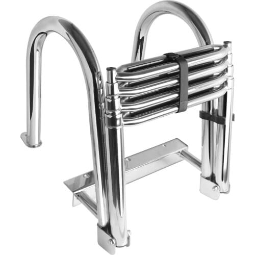 Clearance sale Boat Accessories Marine 4 Step Telescoping Boat Ladder Stainless Steel Inboard Rail Dock Siwmming Ladder