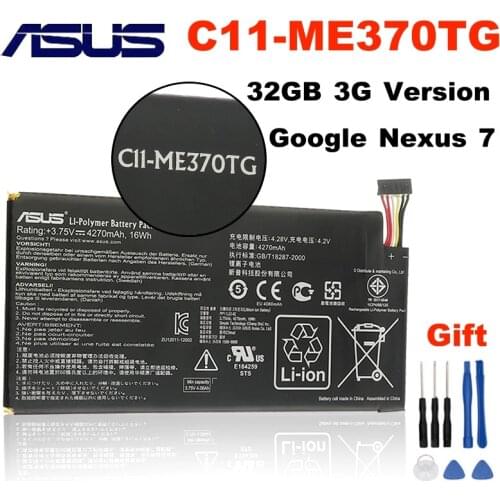 For Asus Google Nexus 7 32GB 3G Version PC Laptop Tablet Battery ASUS C11-ME370TG 4270mAh Hight Quality battery+ Free Tools