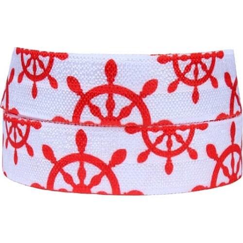 FLRA ElasticRed anchor printing elastic for DIY baby headband and girl hair accessories