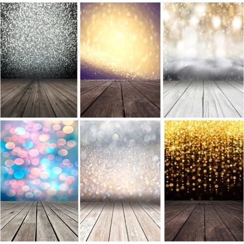 Light Spot Bokeh Glitter Wooden Floor Portrait Photography Backdrops Props Photo Studio Backgrounds 21222 LX-05
