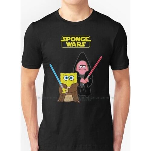 Sponge Wars T Shirt 100% Pure Cotton Funny Humor Patrick Stra Gary Squidward Tentacles Plankton Puff Krabs Bikini Bottom Ocean