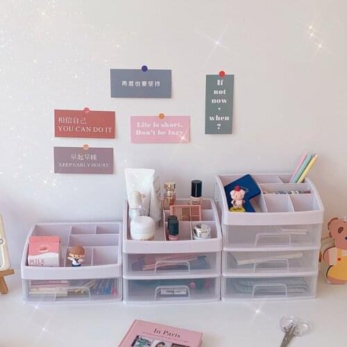 Storage Case Multi-Function Desktop Sundry Makeup Organizer Cosmetics Drawer Jewelry Nail Polish Storage Box Lipstick Container