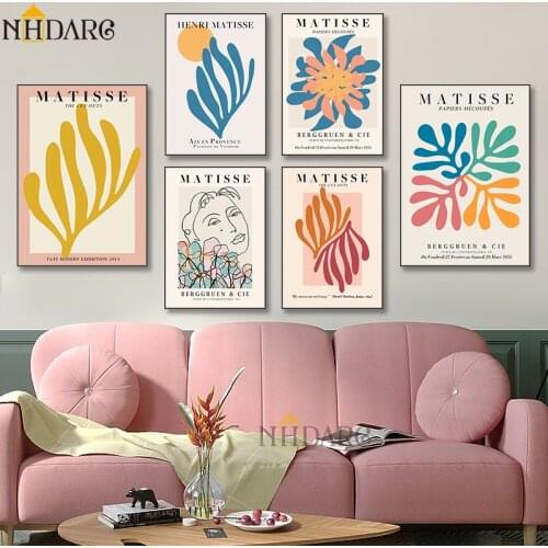 Matisse Classic Colorful Leaves Abstract Canvas Print Art Canvas Painting Pictures Wall Decor for Living Room Home Decor