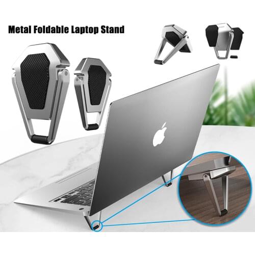 Metal Foldable Laptop Stand Base Non-slip Desktop Bracket For Macbook Pro Air DELL computer Accessories Portable Notebook Holder
