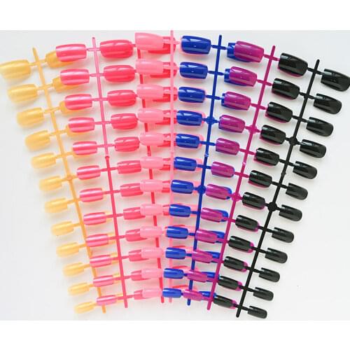 48pcs/Set False Nails Press on Toenails Detachable Daily for Wear Nail Tips with Glue Acrylic Full cover Square Fake Nails Tr#66