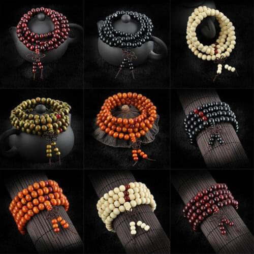 Natural Sandalwood Buddhist Buddha Meditation Wooden Prayer Beads Marathi Bracelet Bracelet Female Mens Jewelry Lucky Gift