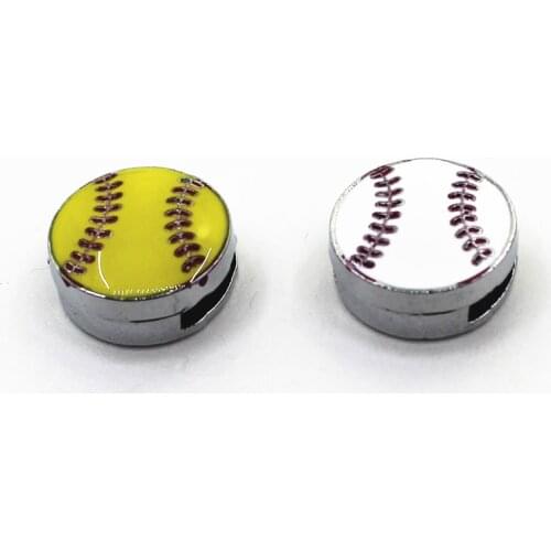 New Arrive 20pcs/lot Baseball Sport Slide Charms alloy slide charms Fit 8mm DIY Bracelets Belts Wristband & Bracelet Jewelry