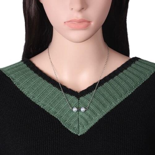 Faux Pearl Pendant Necklace Fashion Charm Necklace Sweet Clavicle Necklace for Women Girls Jewelry Accessories Gift