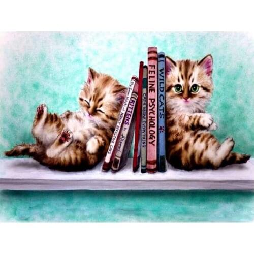 Landscape Diamond Painting Set Cats Animals Mosaic Embroidery Picture Crystal Rhinestone Stickers Decal Wall Art Craft Gift