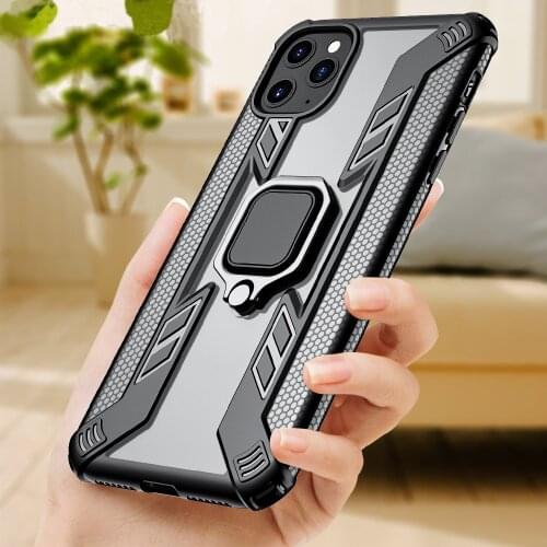Shockproof Armor Case For iPhone 11 Pro Max SE 2020 Transparent Magnetic Phone Back Cover for iPhone 11 XS Max XR 7 8 Plus