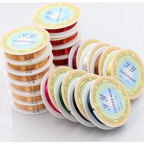 Sold by Roll, 10 colors able 0.3/0.4/0.5/0.6/0.8/1.0mm Diameter Copper Wire For DIY Jewelry metal Wire Beads String wire