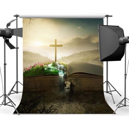 Fairytale Backdrop Cross Backdrops Jungle Forest Trees Magic Books Cascade Fresh Flowers Grass Meadow Background