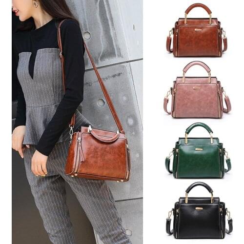 Retro Women bag Oil wax Crossbody Shoulder Bag Womens Leather Handbags Luxury Lady HandBag Women messenger Bags Mini square bag