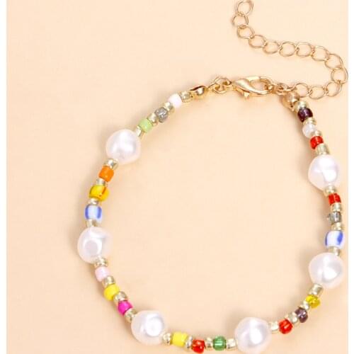 TAUAM New Design Colorful Seed Beads Bracelets Bohemian Baroque Simulated Pearl Bracelets For Women Beach Jewelry Party Gifts