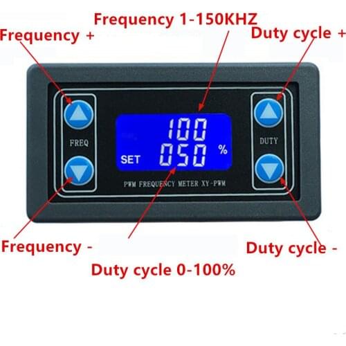 XY-PWM Signal Generator 1 Channel 1Hz-150KHz PWM Signal Generator Pulse Frequency Duty Cycle Adjustable Module LCD Display
