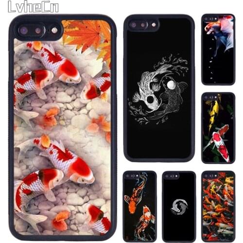 LvheCn Japanese Koi Fish Phone Case For iPhone 5 SE 6s 7 8 Plus 11 12 Pro X XR XS Max Samsung galaxy S8 S9 S10 plus