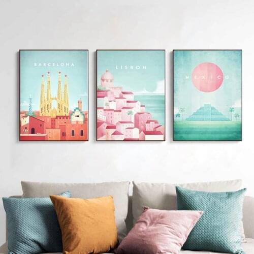 Famous World Travel Rome Spain Attractions Canvas Painting Wall Art Posters and Prints Wall Art Pictures Home Decoration