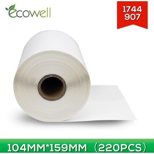 Ecowell 1roll/220pcs label Compatible for Dymo Labelwriter 450 450 TurboLabel Maker Tapes 1744907 104mm*159mm Thermal Paper