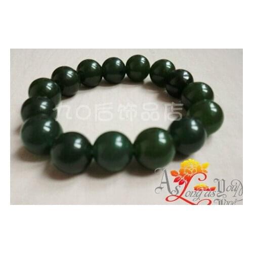 1pcs Jade hand beading Natural jade 13m oil bead jade bracelet Health Care Magnetotherapy supplies Tourmaline healthy store whol