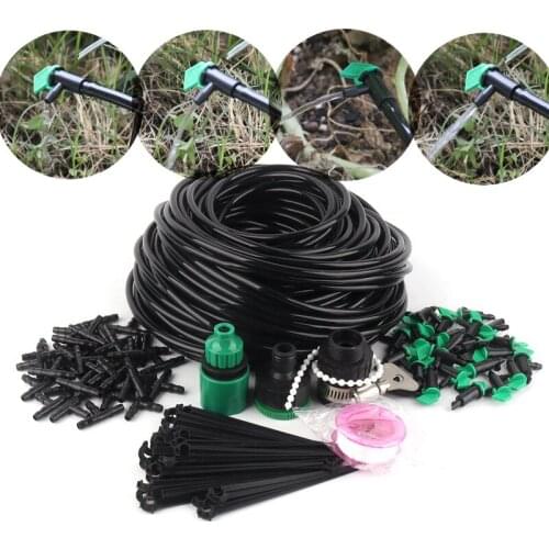10~50m Irrigation Kits 16L Green Flag Drippers with 4/7mm Hose Holder DIY Watering Kits Garden Micro Irrigation System