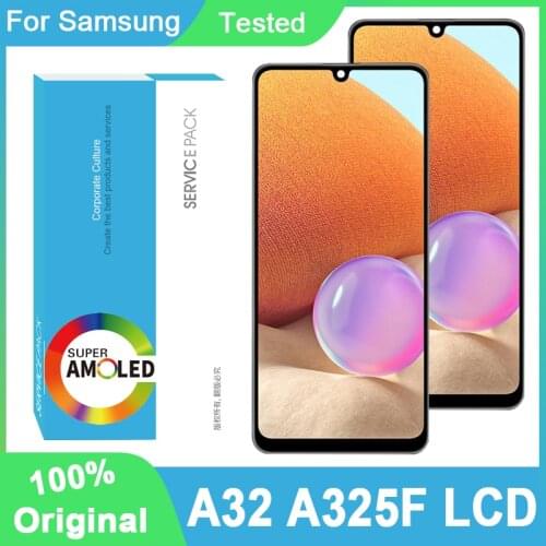 100% Original 6.4'' AMOLED Display For Samsung Galaxy A32 SM-A325F SM-A325F/DS LCD Touch Screen Digitizer Assembly Repair Parts