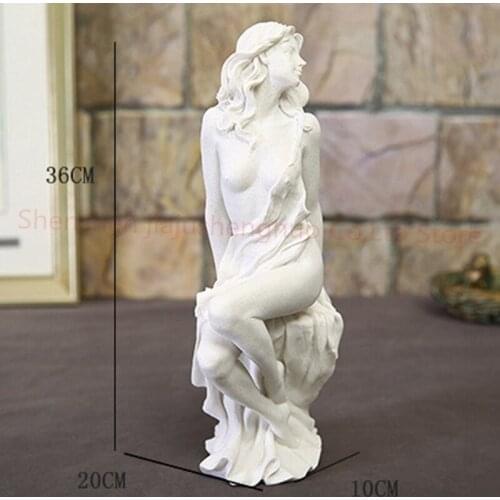 12 pcs Occident hot Sales White Sandstone Female Statue Creative European Home Decoration Accessories Art Craft Sculpture Gifts
