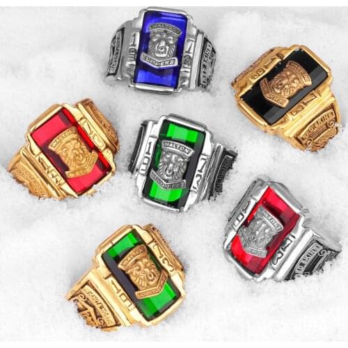 1973 Walton Tiger Stainless Steel Rhinestone Mens Rings Simple Luxury for Male Boyfriend Biker Jewelry Creativity Gift Wholesale