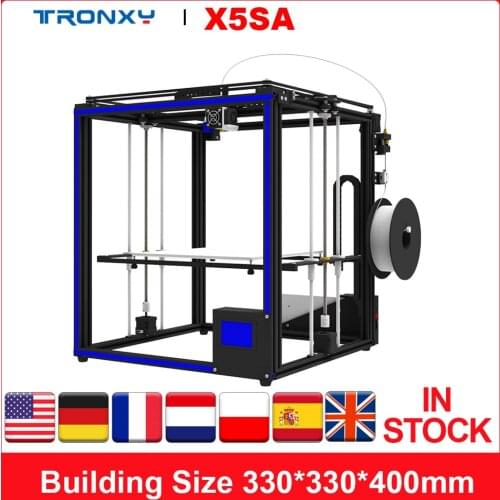 Tronxy X5SA 3D Printer DIY Kit 330*330*400mm with Heatbed Support Auto Leveling Resume Printing Filament Run Out Detection