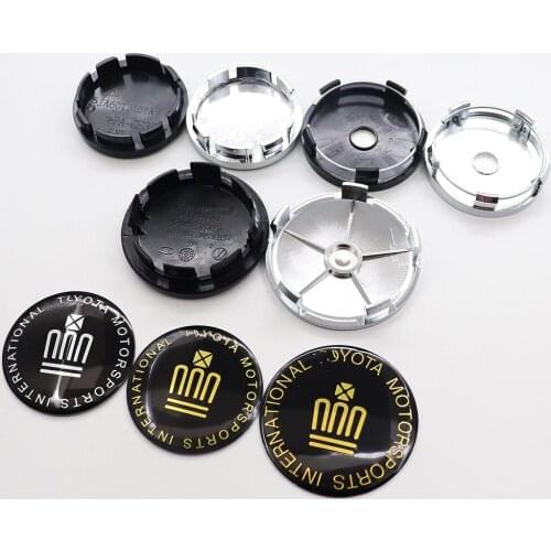 4pcs 56mm 60mm 65mm 68mm Crown Car Logo Wheel Center Cap Rim Badge Cover Decal Auto Refit Decoration Emblem Sticker Accessories