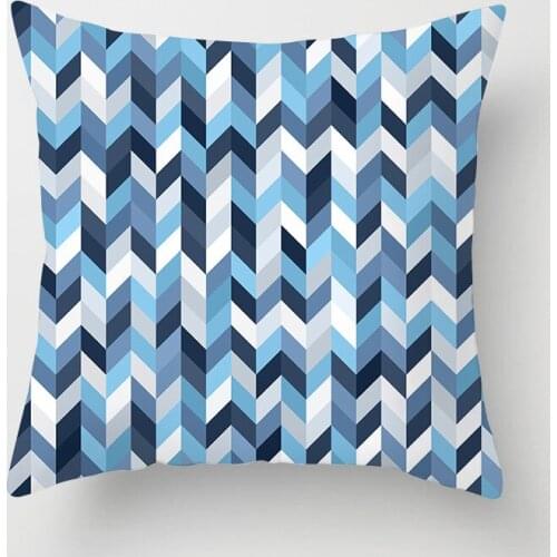 45*45 Cushion Cover Geometric Blue Pillowcase Pillow cover house coussin Polyester Cushions for Sofa Throw Pillow Covers