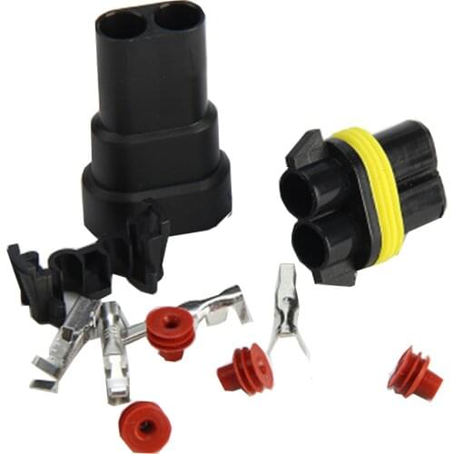 5Set 9005 2P Female Male Connectors For HID Plug Socket Adaptor Joint Head Xenon lamp Waterproof connector