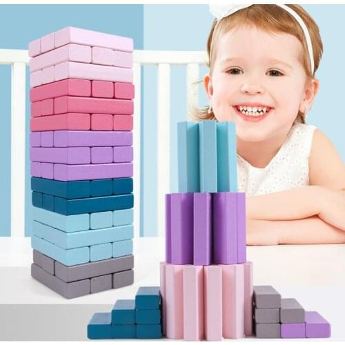 Montessori children early childhood education wooden toys 48 pieces stacked high balance product boys and girls interesting toys