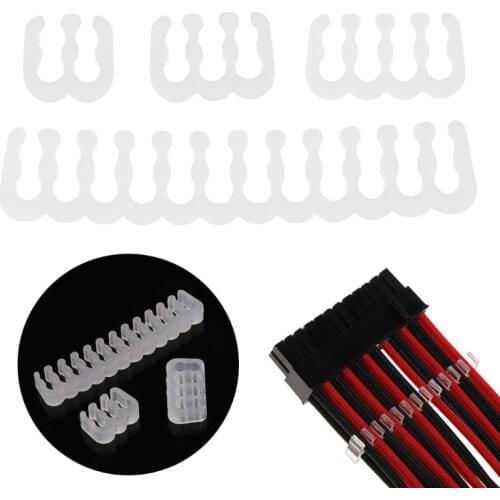 16Pcs/Set PP Cable Comb/Clamp/Clip/Organizer/Dresser for 2.5-3.2mm PC Power Cables Wiring 4/6/8/24 Pin Computer Cable Manager