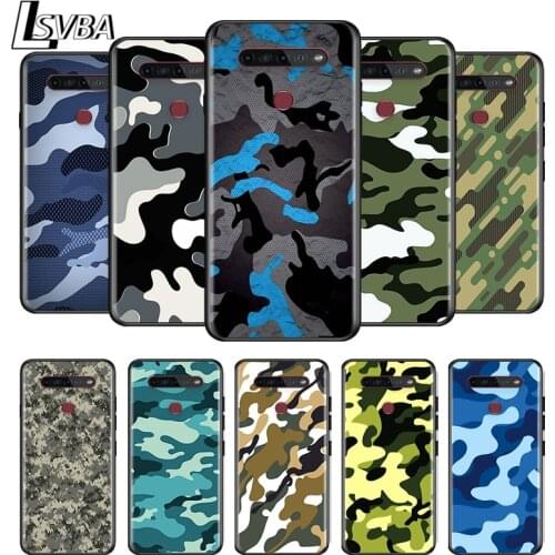 Camouflage Pattern For LG G8 V30 V35 V40 V50 V60 Q60 K40S K50S K41S K51S K61 K71 K22 K31 K42 K92 ThinQ Black Soft Phone Case