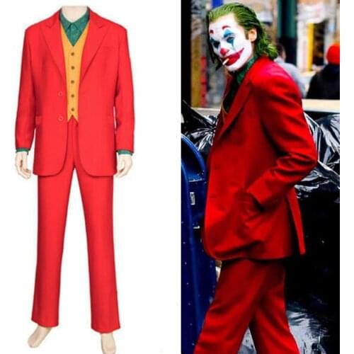 2019 Movie Joker Arthur Fleck Cosplay Costume Fancy Carnival Halloween Costumes Joker Cosplay Joker Costume Red Suit