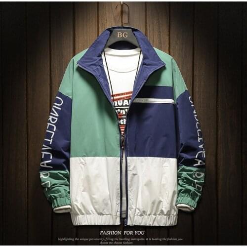 Fashion Brand Men Printing Jacket Spring Autumn New Men High Street Hooded Outerwear Trendy Casual Jackets Coat Male