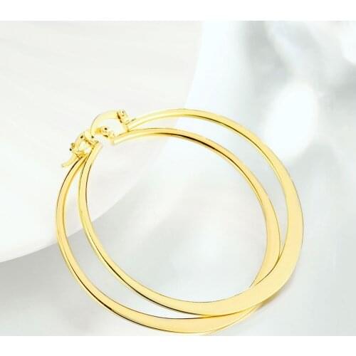 LJ&OMR Popular Fashion Big Round Cirlce Earrings for Women Jewelry Accessories Gold Plating Earrings Best Gifts