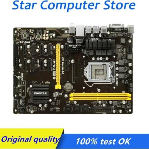 For Biostar TB250-BTC PRO Used TB250-BTC PRO BTC motherboard DDR4 LGA 1151 B250-BTC 12GPU 12PCIE B250 mining machine motherboard