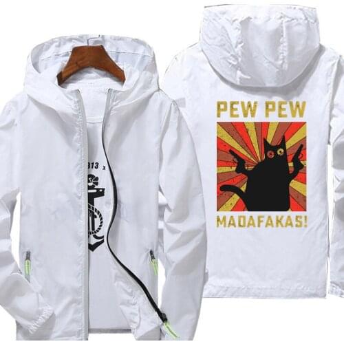 Men Quick Dry Coat Pew Pew Madafakas Print Sunscreen Waterproof UV Women thin Outwear Ultra-Light Windbreake Jacke