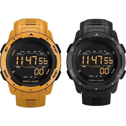 Men Digital Smart Watch Water Resistant Sports Watch Dual Time Pedometer With Alarm Function For Workout Camping Travel